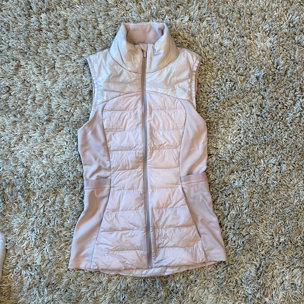 Lululemon Running Down For It All vest, pink, size 2